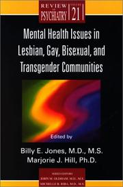 Cover of: Mental Health Issues in Lesbian, Gay, Bisexual, and Transgender Communities (Review of Psychiatry) by 