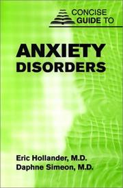Cover of: Concise Guide to Anxiety Disorders (Concise Guides) by Eric Hollander, Daphne Simeon
