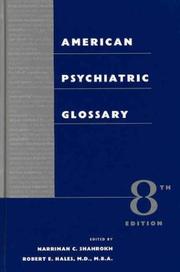 Cover of: American Psychiatric Glossary