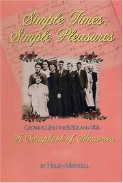 Cover of: Simple times, simple pleasures by Helen Elizabeth Merrell