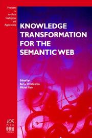 Cover of: Knowledge Transformation for the Semantic Web (Frontiers in Artificial Intelligence and Applications, 95) (Frontiers in Artificial Intelligence and Applications)
