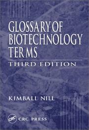 Cover of: Glossary of Biotechnology Terms