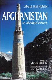 Cover of: Afghanistan by Abdul Hai Habibi, Mirwais Habibi