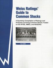 Cover of: Weiss Ratings' Guide to Common Stocks Fall 2005: A Quarterly Compilation of Ratings and Analyses Covering Common Stocks Traded on the Nyse, Amex and Nasdaq : (Weiss Ratings' Guide to Common Stock)