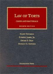 Cover of: Cases and materials on the law of torts