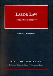 Cover of: Labor Law: Cases and Comment (Statutory Supplement)