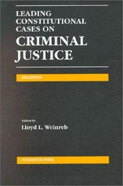 Cover of: Leading Constitutional Cases on Criminal Justice 2002 (Leading Constitutional Cases on Criminal Justice)
