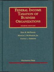 Cover of: Federal Income Taxation of Business Organizations (University Casebook Series)