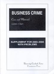 Cover of: Business Crime Cases and Materials by Harry First