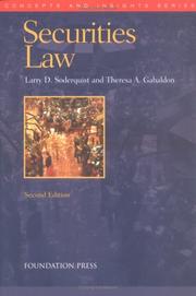 Securities law by Larry D. Soderquist, Theresa A. Gabaldon