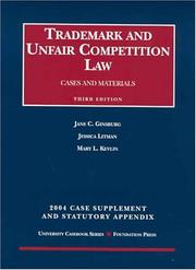 Cover of: 2004 Supplement to Trademark and Unfair Competition Law