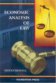 Economic Analysis of Law by Steven Shavell