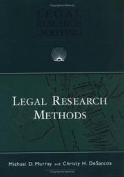 Cover of: Legal Research Methods (University Casebook Series) | Michael D. Murray
