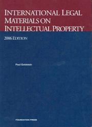 Cover of: International Legal Materials on Intellectual Property, 2006 edition (Supplement)