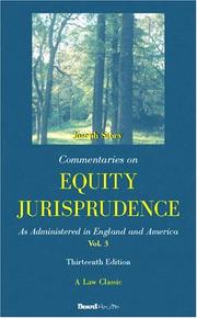 Cover of: Commentaries on Equity Jurisprudence by Story, Joseph, Story, Joseph