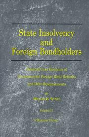 Cover of: State Insolvency and Foreign Bondholders by William H. Wynne