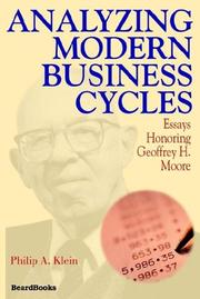 Cover of: Analyzing Modern Business Cycles by Philip A. Klein