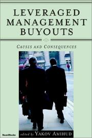 Cover of: Leveraged Management Buyouts by Yakov Amihud