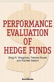 Cover of: Performance evaluation of hedge funds