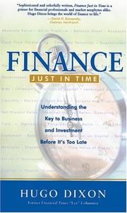 Front cover of Finance Just in Time by Hugo Dixon