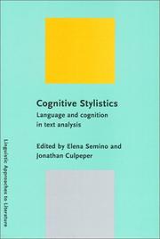 Cover of: Cognitive Stylistics: Language and Cognition in Text Analysis (Linguistic Approaches to Literature, 1)