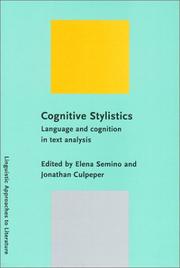 Cover of: Cognitive Stylistics by 