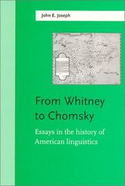 Cover of: From Whitney to Chomsky: essays in the history of American linguistics