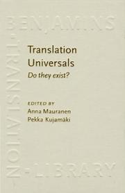 Cover of: Translation Universals: Do They Exist? (Benjamins Translation Library, 48)