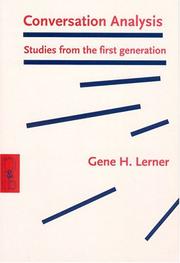 Cover of: Conversation Analysis by Gene H. Lerner, Gene H. Lerner