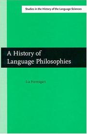 Cover of: A history of language philosophies by Lia Formigari