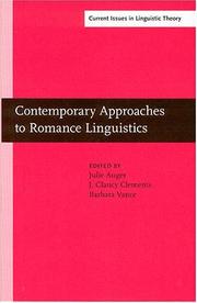 Cover of: Contemporary Approaches To Romance Linguistics: Selected Papers From The 33rd Linguistic Symposium On Romance Languages (lsrl), Bloomington, Indiana, April ... IV: Current Issues in Linguistic Theory)