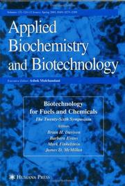 Cover of: Twenty-Sixth Symposium on Biotechnology for Fuels and Chemicals (ABAB Symposium)
