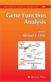 Cover of: Gene Function Analysis