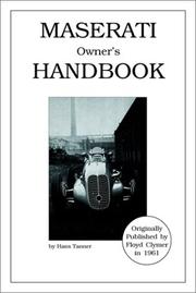 Cover of: Maserati Owner's Handbook