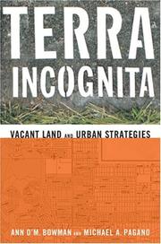 Cover of: Terra Incognita: Vacant Land and Urban Strategies (American Governance and Public Policy)