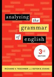 Cover of: Analyzing the Grammar of English