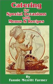 Cover of: Catering for Special Occasions With Menus & Recipes by Fannie Merritt Farmer