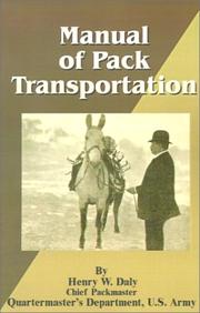 Cover of: Manual of Pack Transportation
