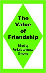 Cover of: The Value of Friendship