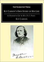Cover of: Kit Carson's Own Story of His Life by Christopher Carson