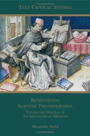 Retroverting Slavonic pseudepigrapha by Alexander Kulik