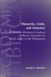 Cover of: Hierarchy, Unity, and Imitation by Joseph, A. Marchal, Joseph, A. Marchal