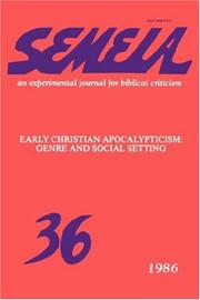 Semeia 36: Early Christian Apocalypticism by Adela Yarbro Collins