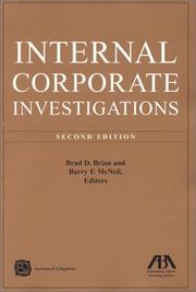 Cover of: Internal corporate investigations