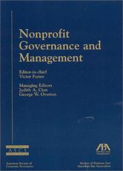 Cover of: Nonprofit Governance and Management, updated edition to Nonprofit Governance-The Executive's Guide by Victor Futter