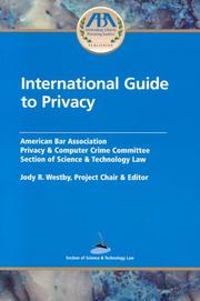 Cover of: International Guide to Privacy | Jody R. Westby