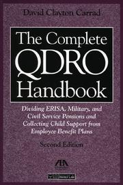 The Complete QDRO Handbook by David Clayton Carrad