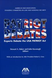 Cover of: Patriot debates: experts debate the USA Patriot Act
