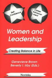 Cover of: Women and leadership: creating balance in life