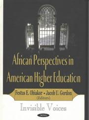 Cover of: African perspectives in American higher education: invisible voices